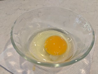 Start with 1 egg in a custard dish