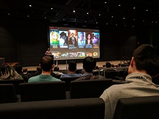 Watching a talk in the Netflix theater