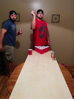 Beer pong with Mike and Alex