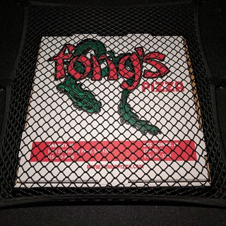 pizza - Strapped in and ready for a spirited drive home.