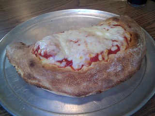 A Riverbend Pizza Calzone (P.S. that is a 12" pizza pan)