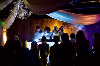 We’ve found a fun party. We are also the oldest people here.