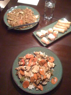 Havin some takeout Thai food, then hangin Christmas up.