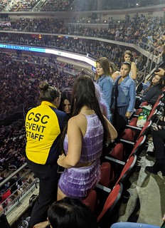 These crazy girls in front of us are in deep doodoo