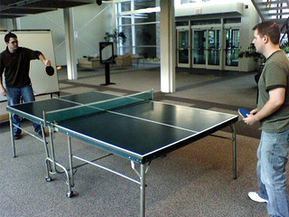 Zach and Craig playing Ping Pong
