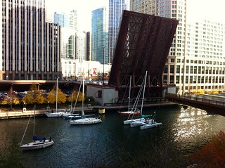 Fancy sailboats on the Chicago river