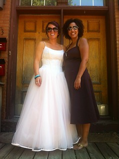 Kari and Drea - heading to a prom dress garden party.