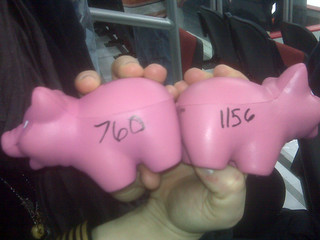 Pig 1156 (and Kari's awesome throw) won us some free Jethro's BBQ