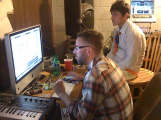 White shadow makin music in diverse's basement