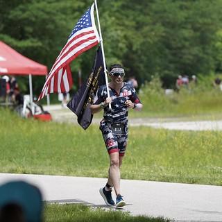 This dude carried this flag the entire marathon