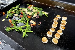 Cooking dinner on a blackstone is like cooking on a work bench, if your work bench could cook.