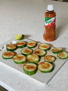 Garden - Garden cucumbers + tajin spice = so tasty