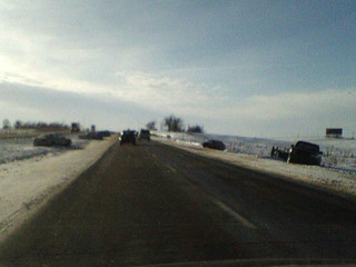 Cars along i80.  Black ice caused ditch pile-ups everywhere.