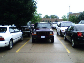 Sweet Parking by the Maroon Jeep