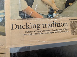 Speling - We went to get Peking duck last night and saw this article proudly displayed in the restaurant......