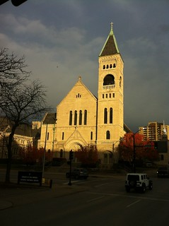 A bright church on the way out of Des Moines