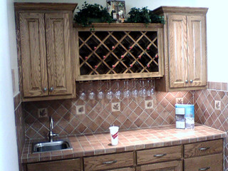 Winerack, glass holder, sink idea for the bar