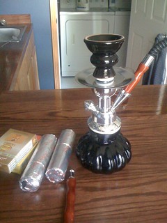 Jeff bought me a hookah. Trying to figure out how to use it.  Haha