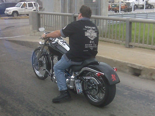 This dude had a hatchetman on his motorcycle