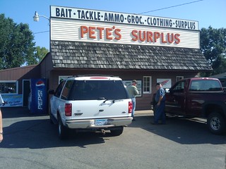 Pete's Surplus.. I almost bought a lot of camo and fake grenades here... but I just got a dewski instead.