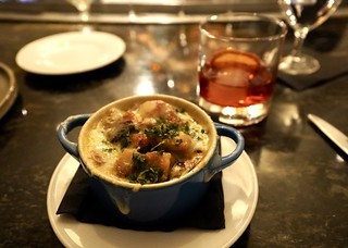 Drinks - A lil French onion soup and a Negroni