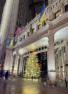 Wrigley building Christmas tree