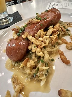 Look at this wienie & Spaetzl & Kraut & Stuff