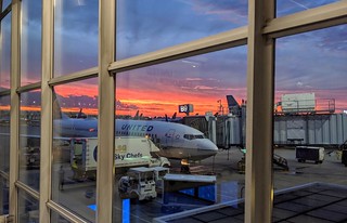 Sunset - Storms, delays, gate changes, and a pretty sunset