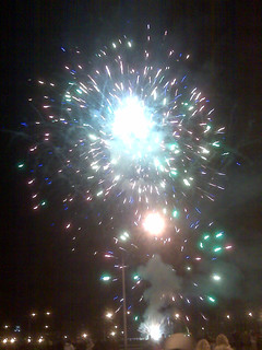 Fireworks for the East Village Christmas light lighting