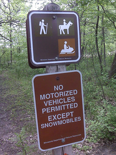No motorized vehicles... unless they are the most dangerous vehicle ever.