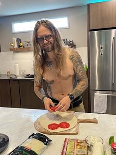 pizza - Fresh slice of tomato on pizza, no?