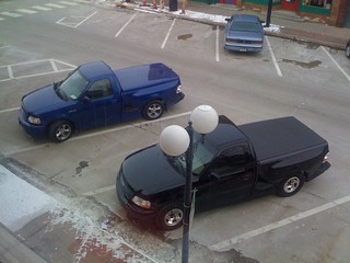 Red 5 - Some dude outside in a blue lightning, on the phone, gawking at my truck.