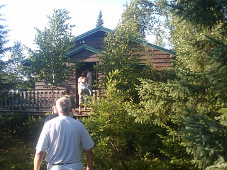 Walkin up to our cabin at Voyageur Outfitters.
