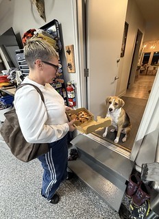 pizza - Durby has been waiting patiently for a pizza treat