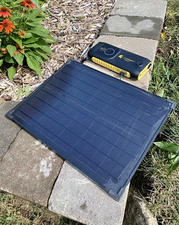 Grandma bought me this big ol dooms day solar panel and battery. Finally trying it out...