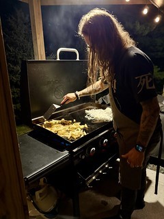 Flat top fries and onions