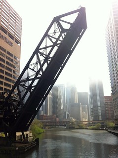 Skyline - A foggy view from the Kinzie St Bridge