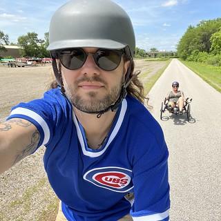 Biking - It's a great day to bike to an Iowa cubs game