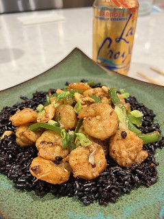 Made some spicy shrimp n rice with wayyyyy too many Chile peppers. HOT. HOT. HOT.