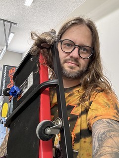 Building - Forgot to put my hair up before sliding under the camper…