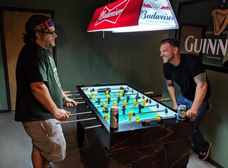 Foosball with these dudes
