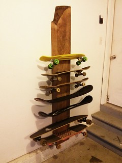 New skateboard rack. Solid Walnut.