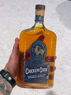 Drinks - Jeff showed up with some Chicken Cock. Cool bottle. Decent whiskey.