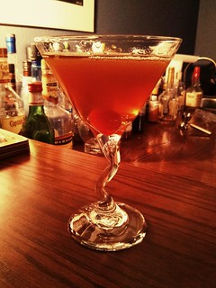Sipping on a Manhattan at home after a nice evening chilling with family.