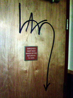 Art - I have no idea what it is, but it's awesome.  Inside a Chipotle bathroom.