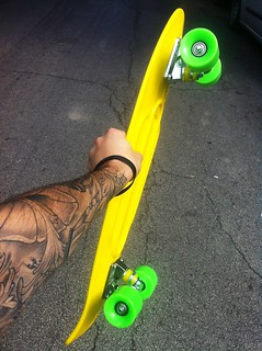 Skateboarding - Time to try out this goofy new skateboard!