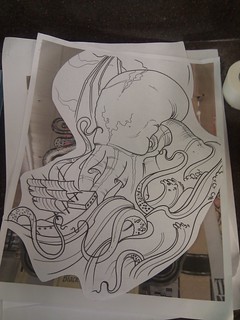 Art - The drawing of vic's cthulu tattoo