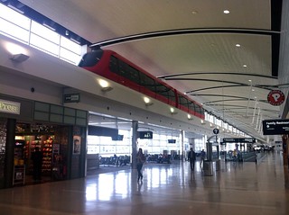 There's a bleeper bloppin train inside this God forsaken Detroit airport!