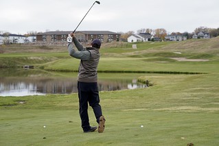 Golf - Menary with the approach on 18