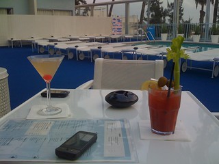 Drinks - Drinks on the pool deck of the Standard